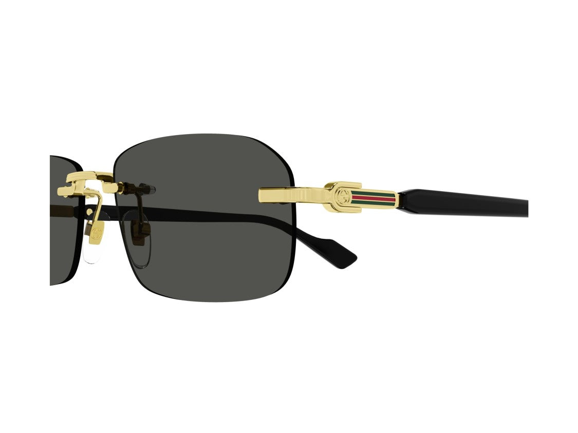 Gucci Gold Rimless Black Sunglasses