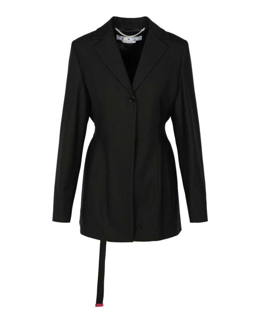 Off-White Wool Blend Relaxed Fit Blazer