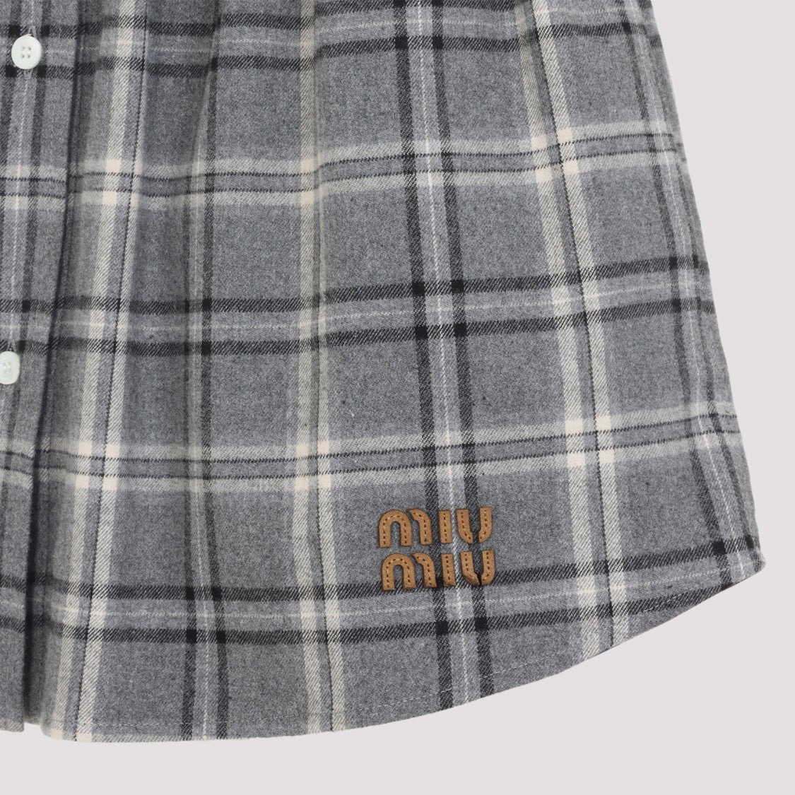 Miu Miu Plaid Mini Skirt With Button-Down Front