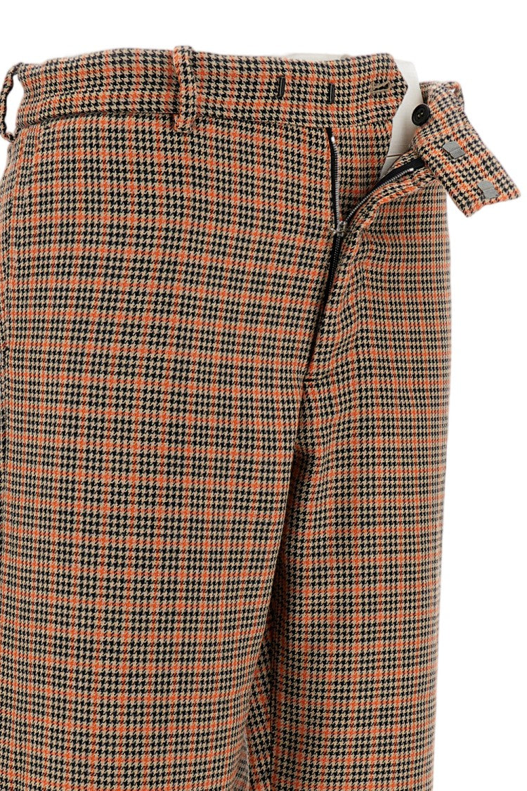 Meta Campania Multicolor Houndstooth Trousers With Belt Loops And Relaxed Fit