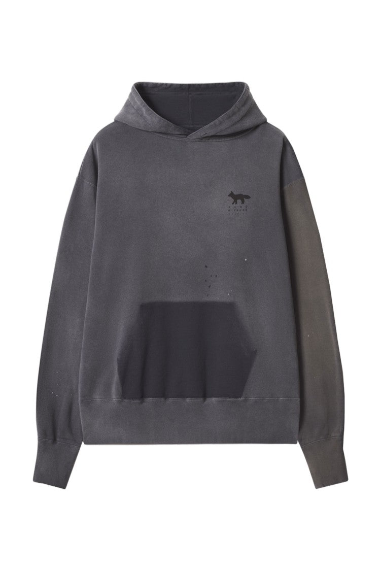 Maison Kitsuné Patchworked Fox Hooded Cotton Sweatshirt