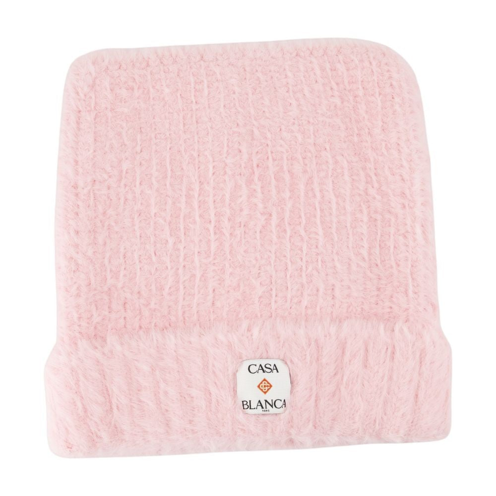 Casablanca Fluffy Square Beanie - Nylon - Pink