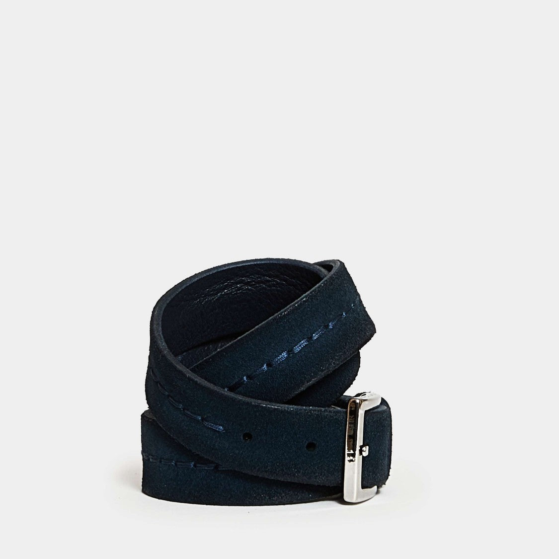 Orciani Blue Vintage Split Belt With Stitching