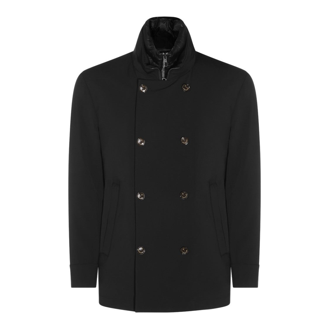 Montecore Double-Breasted Layered Collar Peacoat