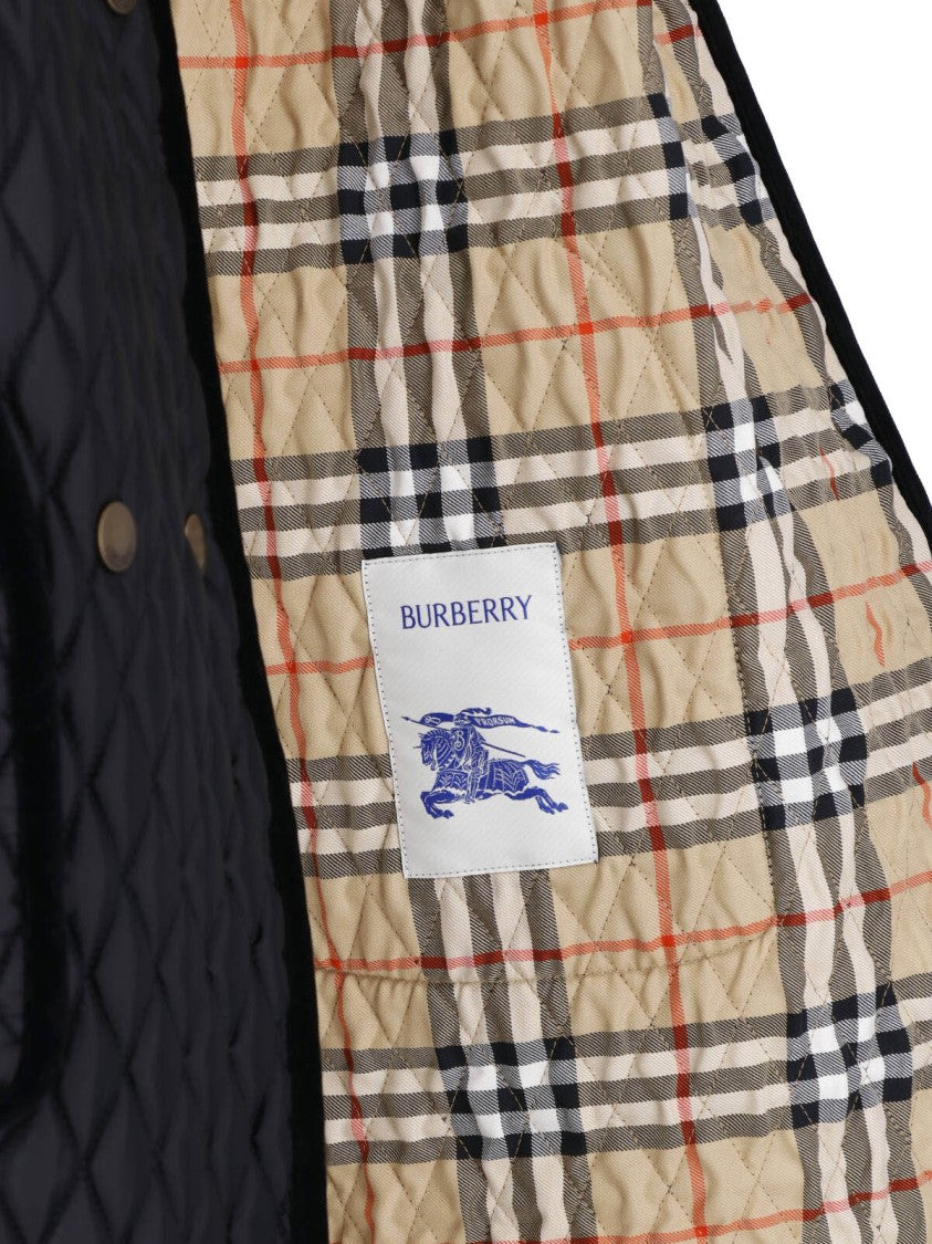 Burberry Black Quilted Faux-Fur Coat