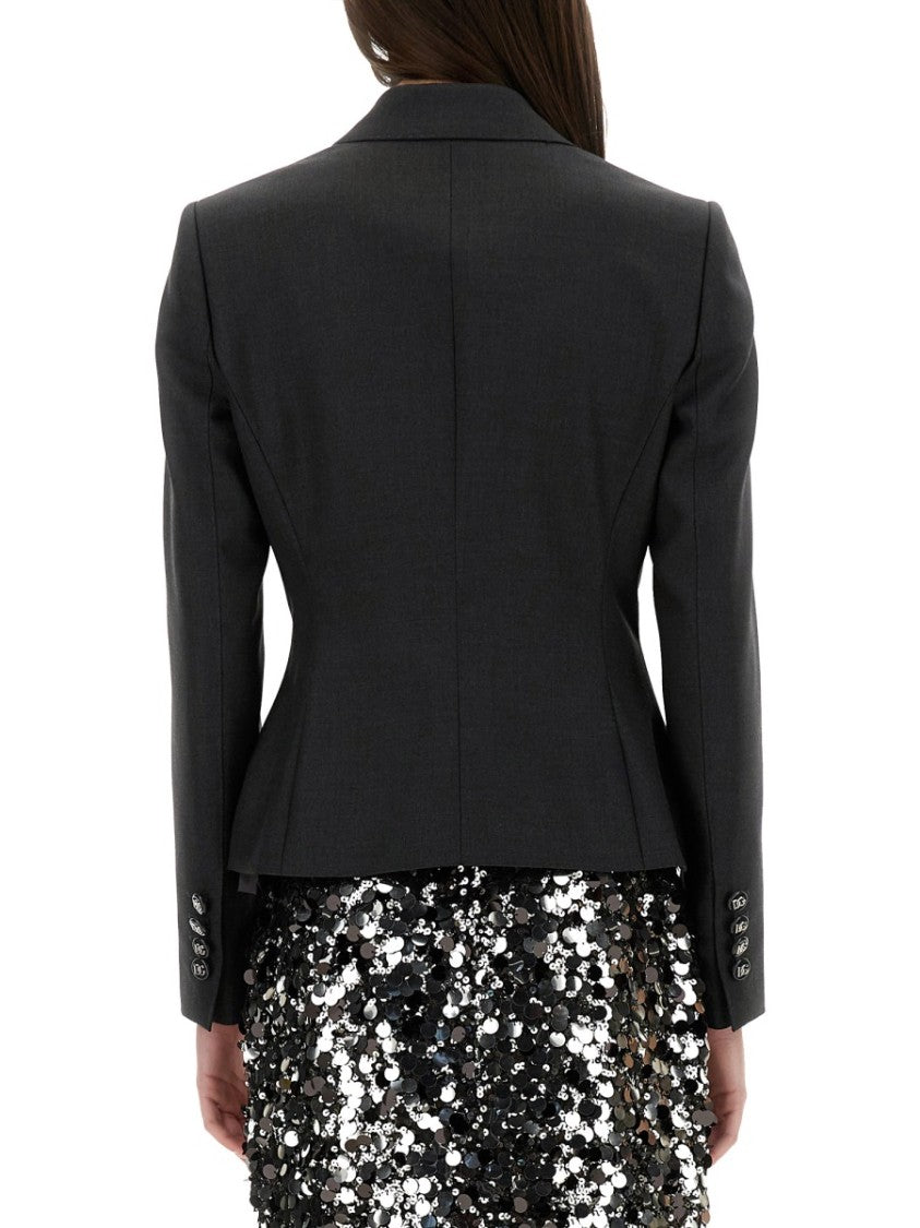 Dolce & Gabbana Double-Breasted Jacket With Dg Logo Buttons