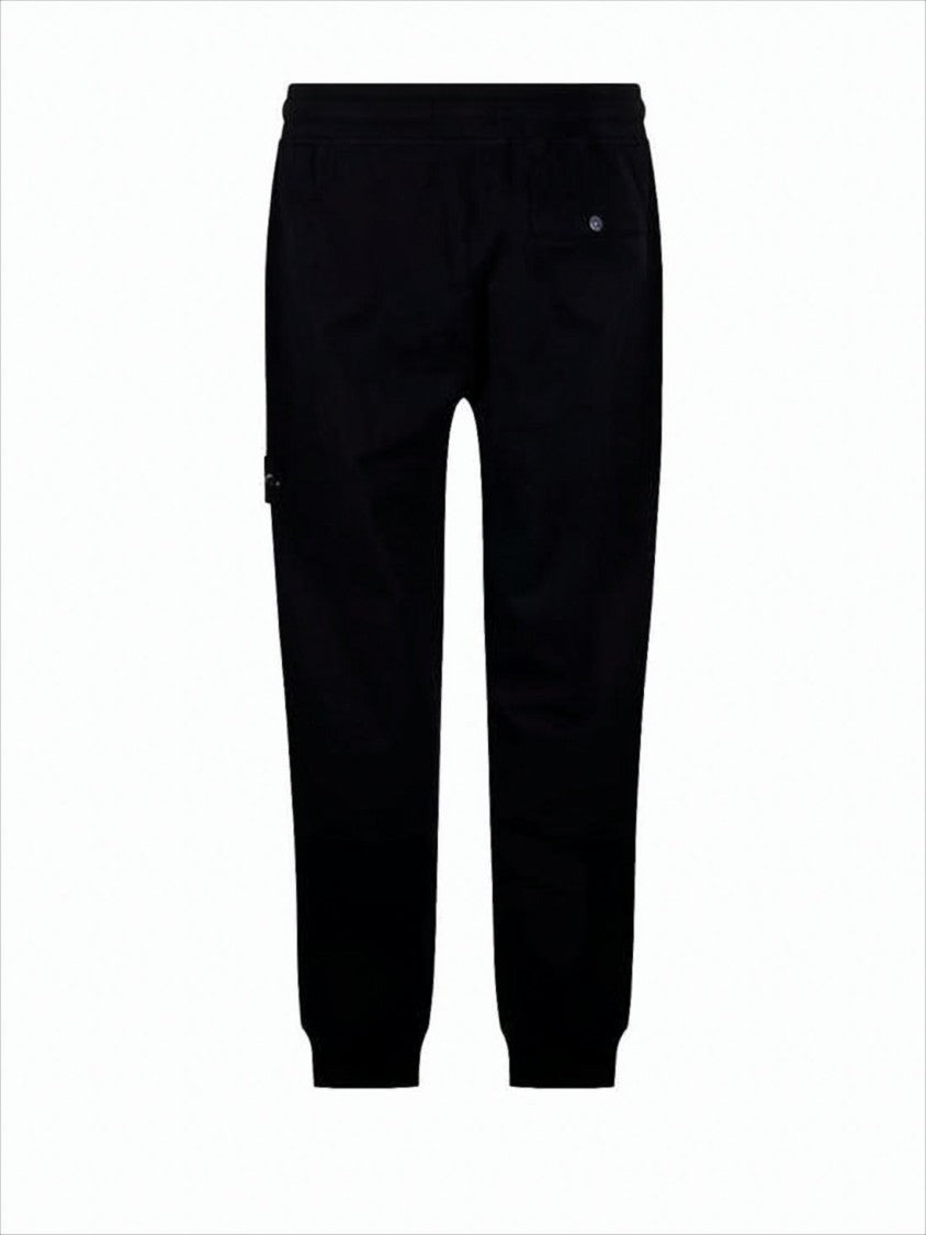 Stone Island Relaxed-Fit Black Jogger Pants With Design