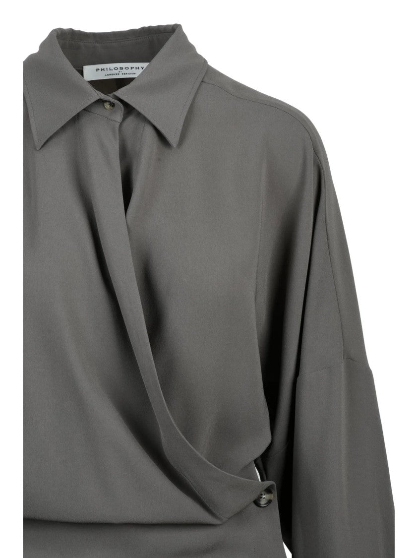 Philosophy Di Lorenzo Serafini Khaki Women's Blouse