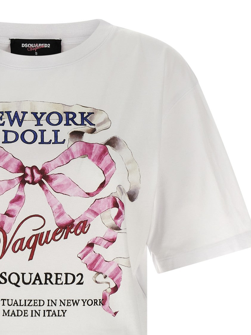 Dsquared2 Capsule Crop T-Shirt In Cotton Jersey