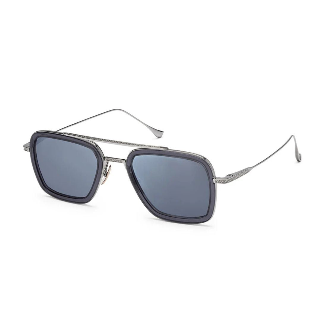 Dita Flight.006 Geometric Black Metal Frame Sunglasses With Dark Lenses