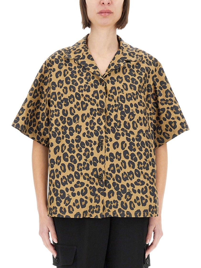 Aspesi Animal Print Short Sleeve Top
