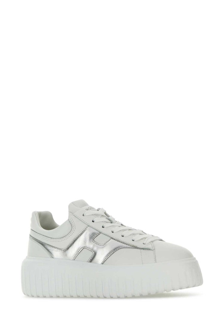 Hogan White Nappa Leather H-Stripes Sneakers