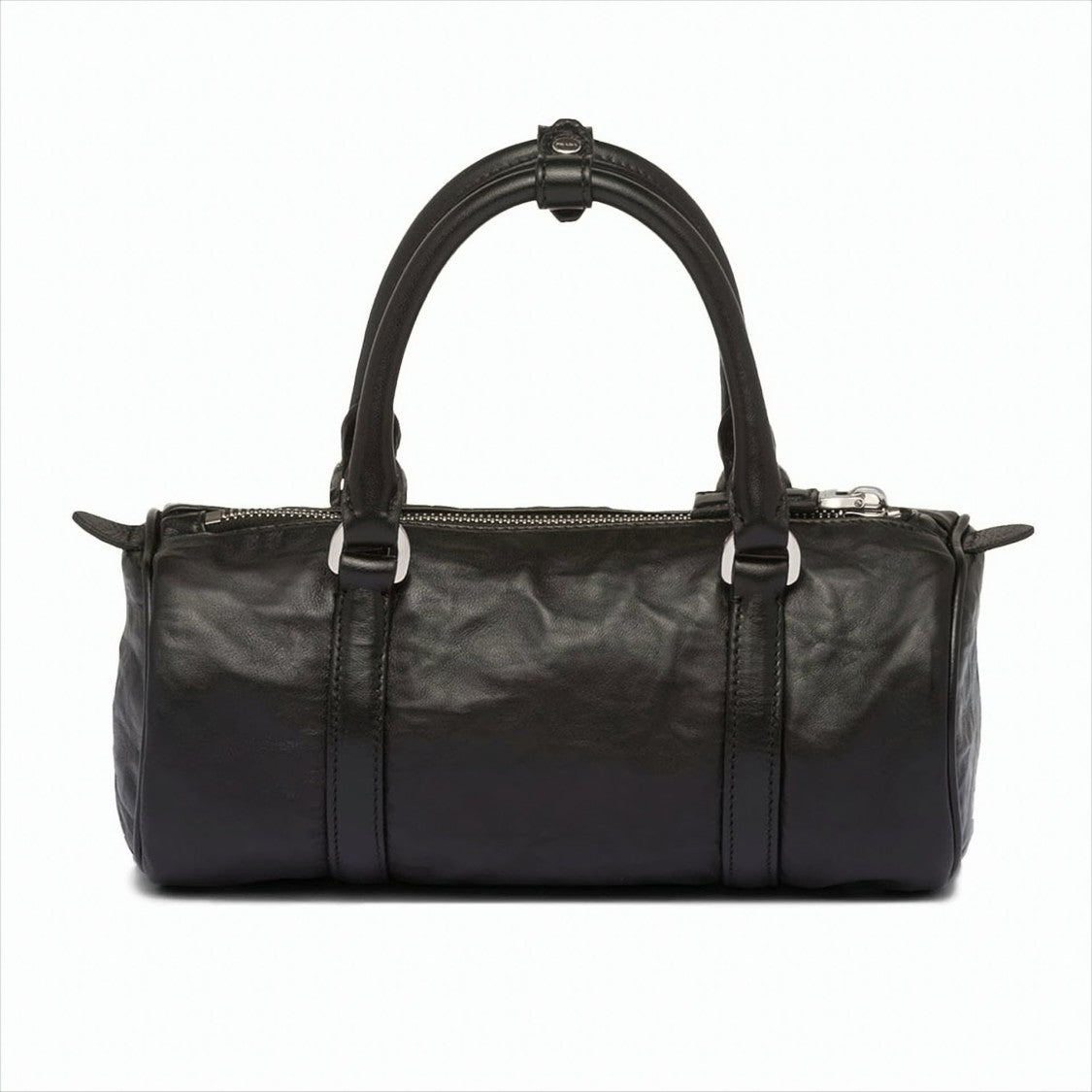 Prada Cylindrical Nappa Leather Tote With Signature Logo