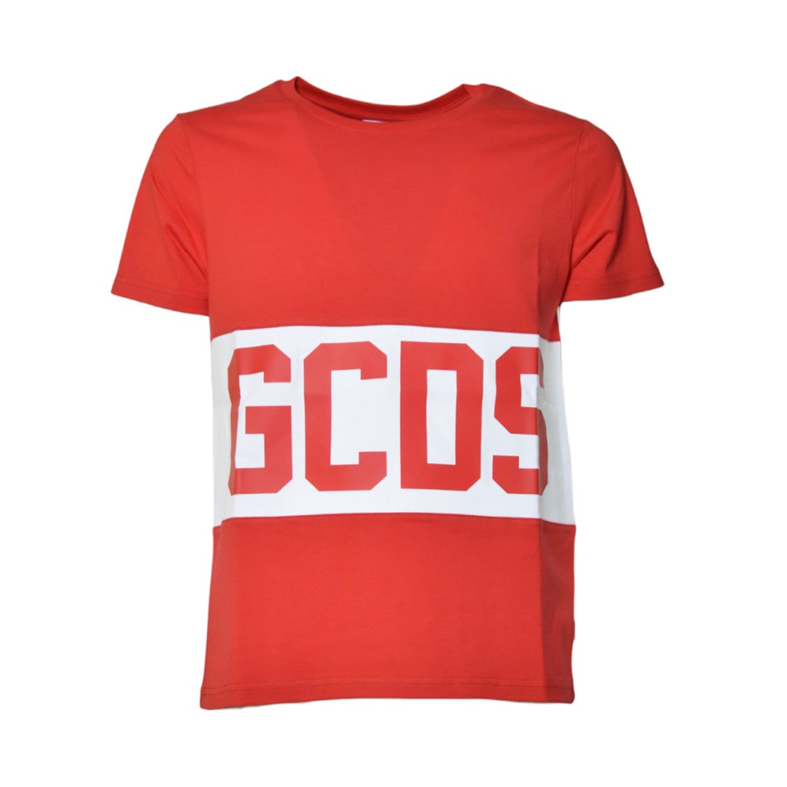 Gcds Red Band Logo Cotton T-Shirt