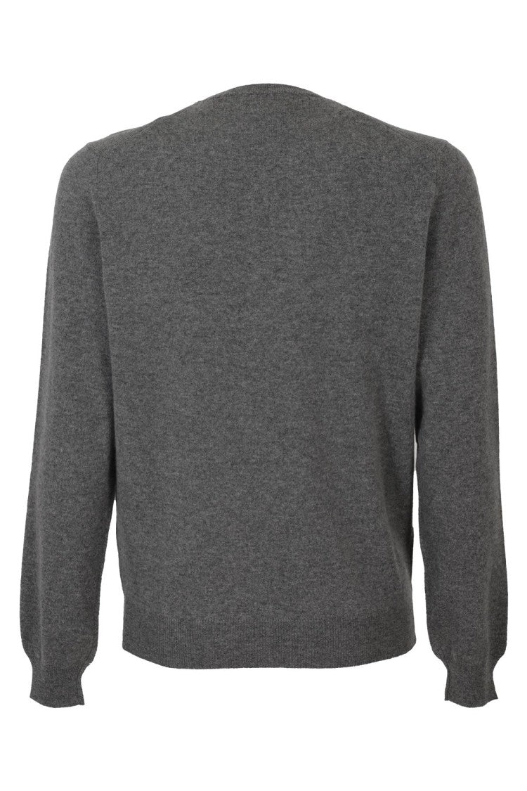 Filippo De Laurentiis Crew Neck Stone Grey Cashmere Sweater
