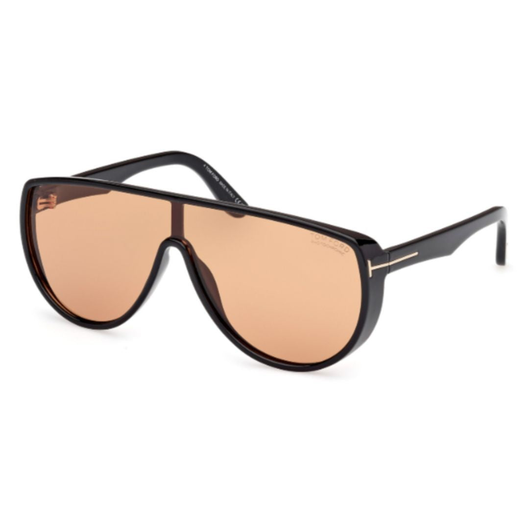 Tom Ford Bold Oversized Aviator Sunglasses With Thick Black Frame