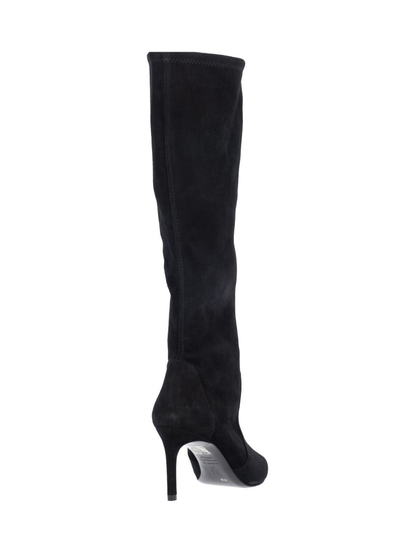 Stuart Weitzman Pointed Toe Mid-Calf Boots With Stiletto Heel