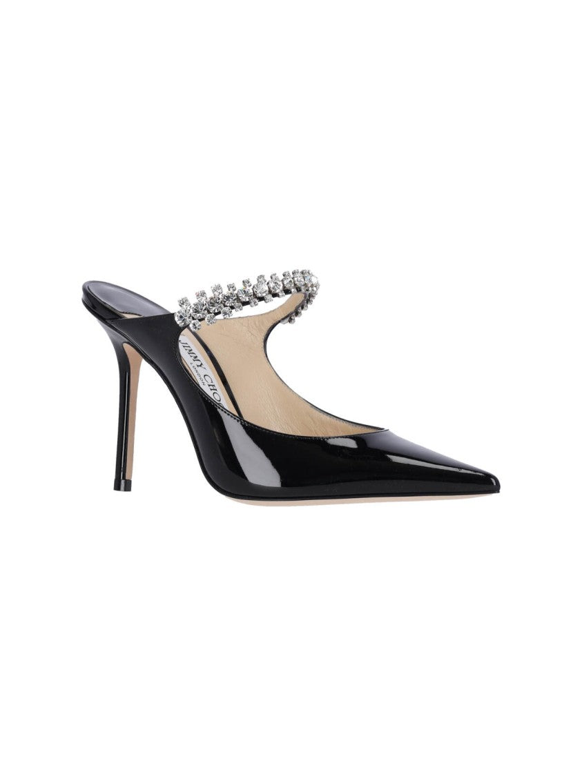 Jimmy Choo Pointed-Toe Mules With Rhinestone Embellishments And Stiletto Heel