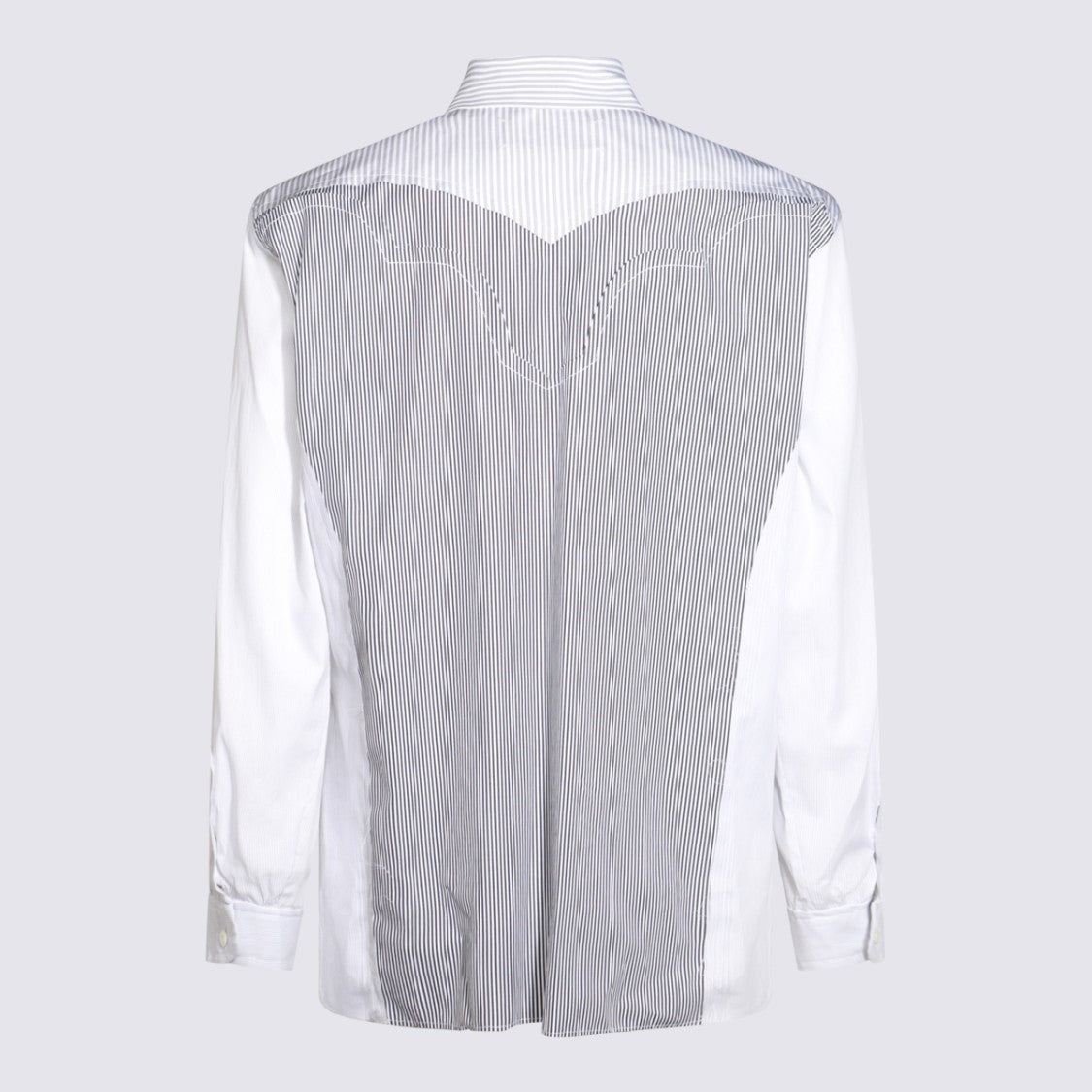Maison Margiela Geometric Pinstripe Casual Shirt With Classic Collar