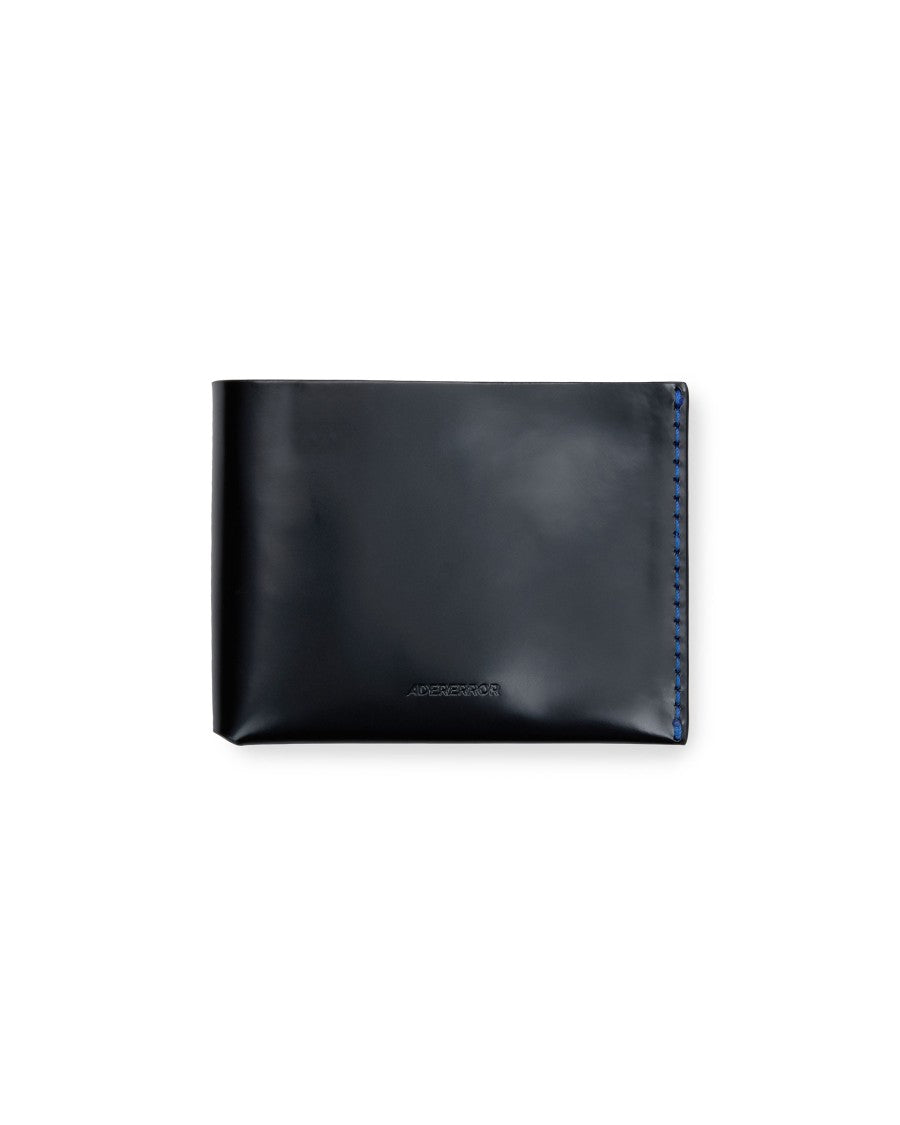 Adererror Voluminous Black Cow Leather Half-Fold Wallet