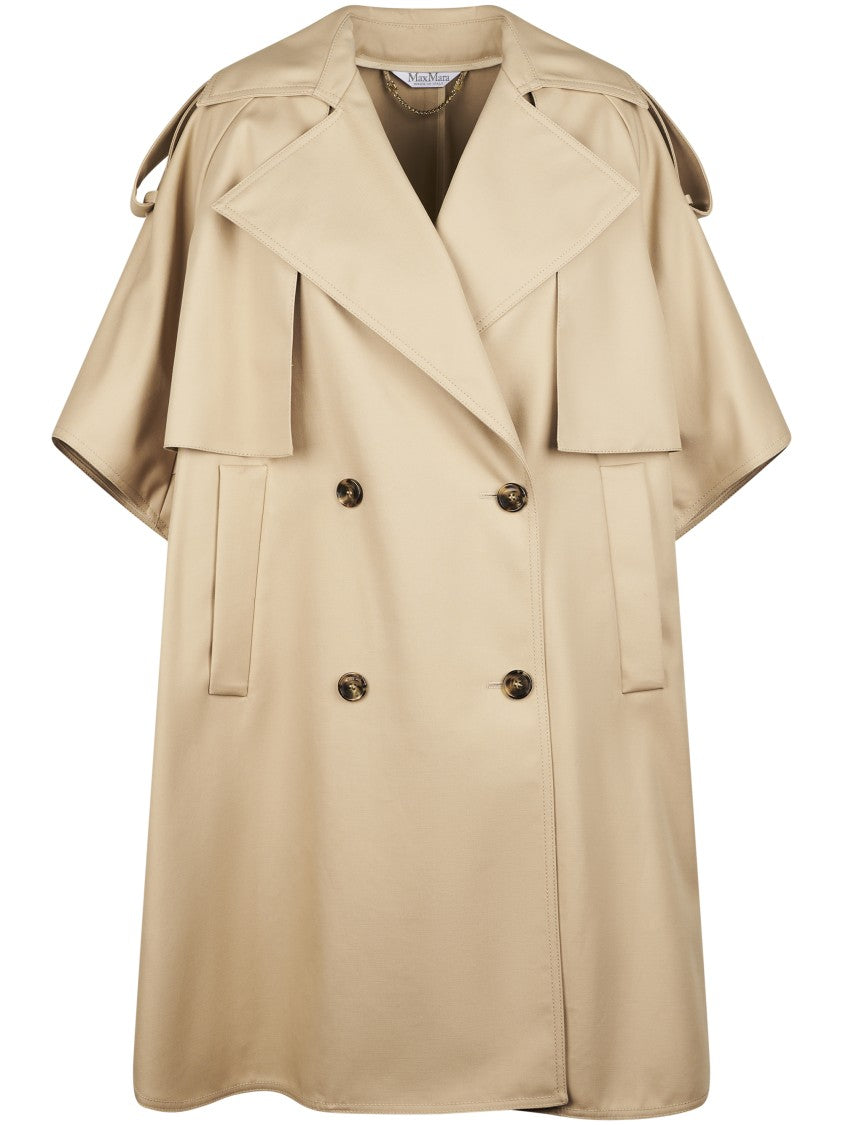 Max Mara Cape-Mantle Poncho Coat With Tortoiseshell Buttons