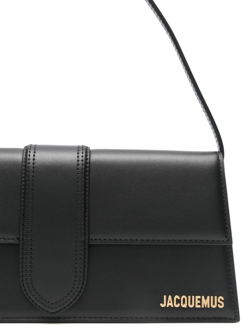 Jacquemus Black Rectangular Flap Silk Shoulder Bag