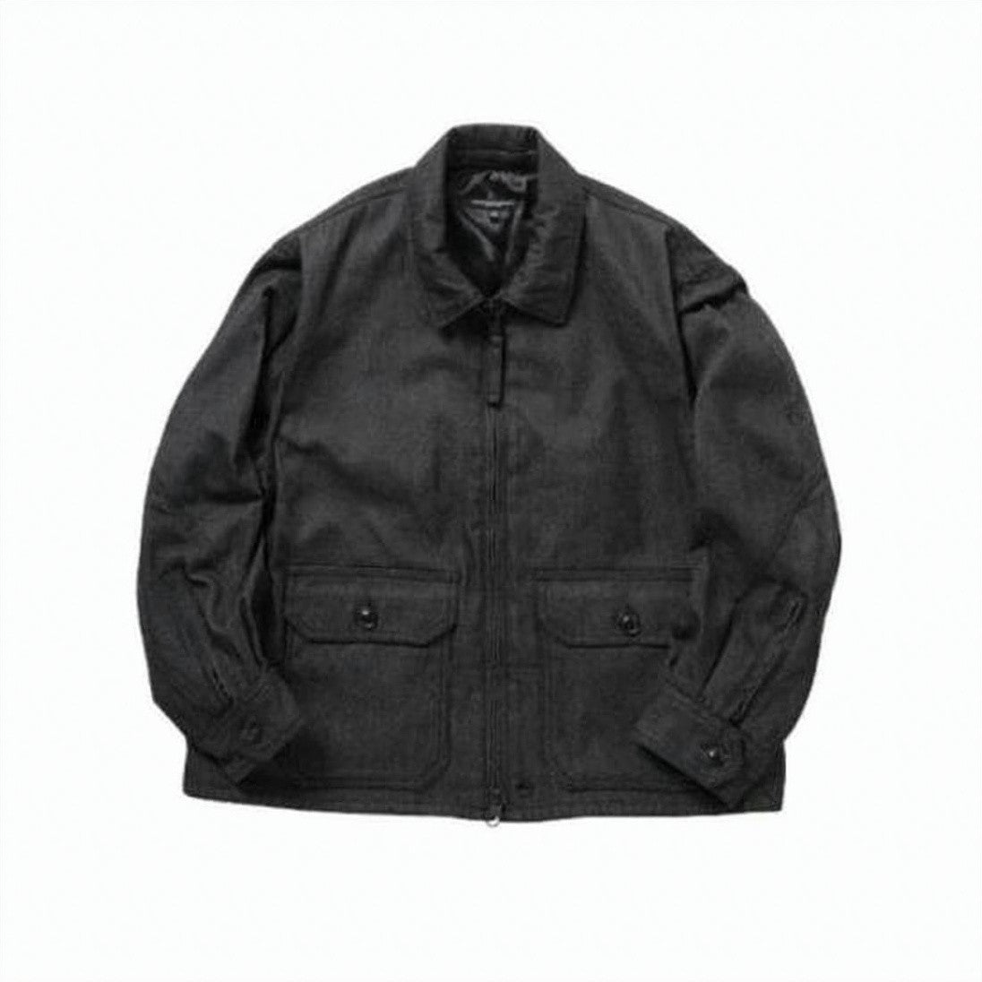 Engineered Garments Structured Black Casual Jacket With Front Zipper