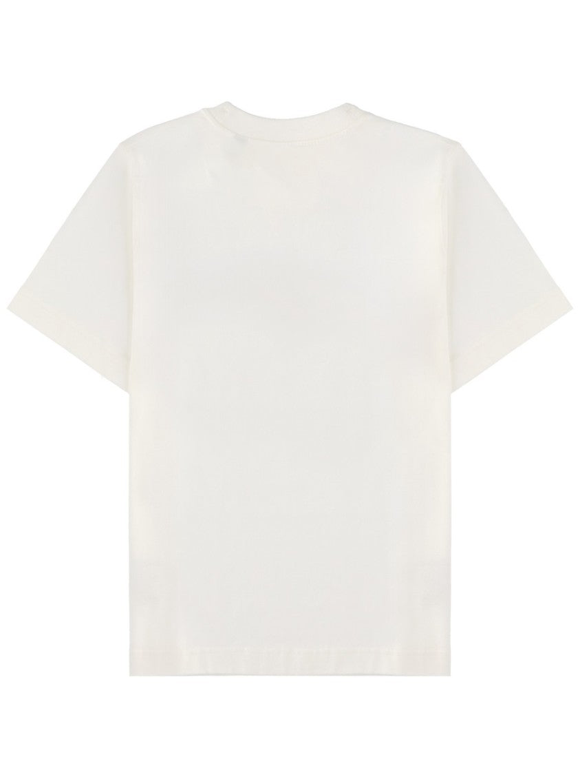 Burberry White Soft Pink Printed Logo T-Shirt