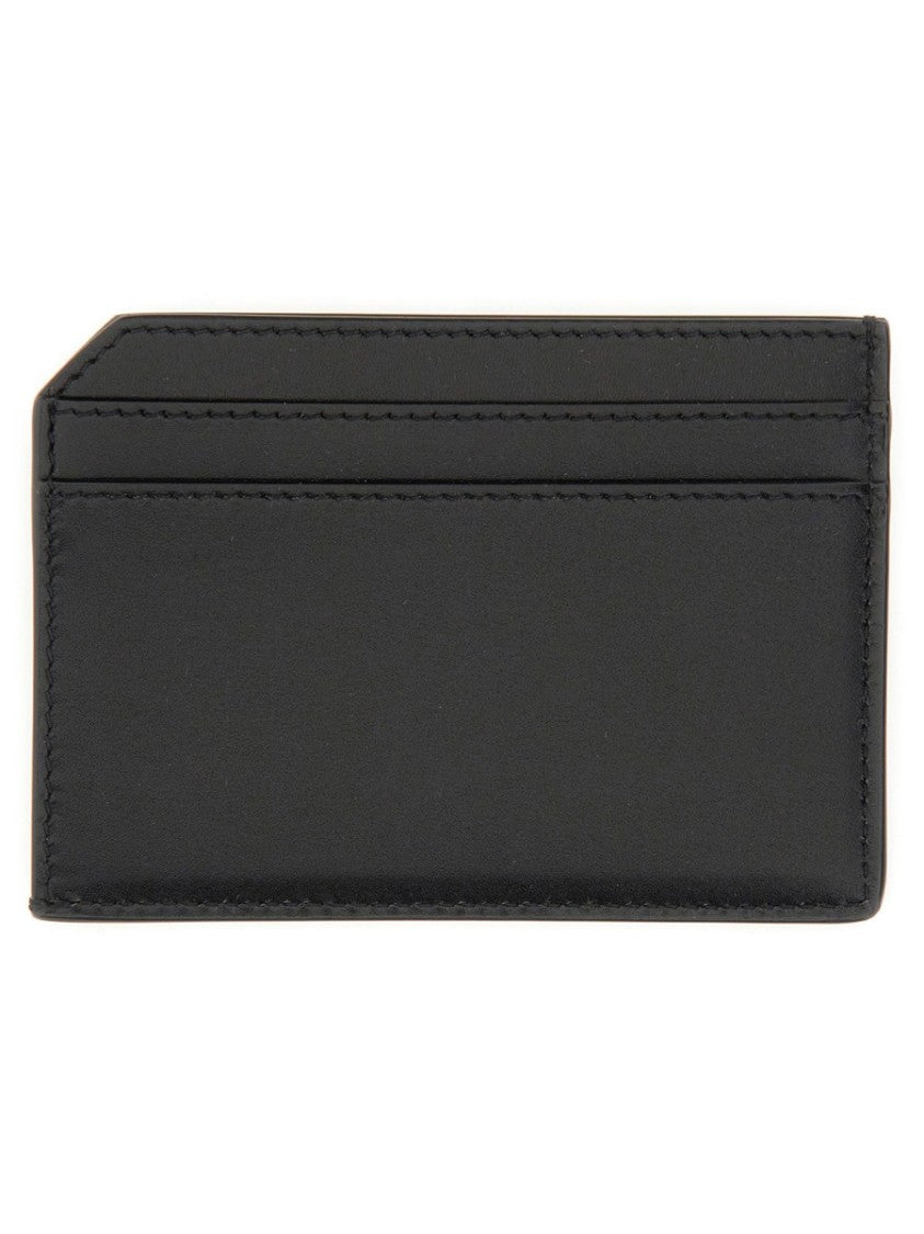 Saint Laurent Rectangular Black Calfskin Cardholder With Embossed Logo