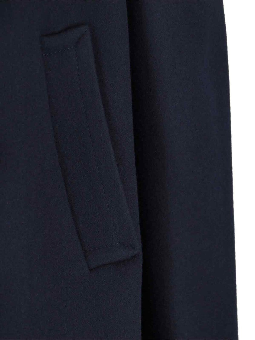 Valentino Double-Breasted Navy Virgin Wool Jacket With Gold Detailing