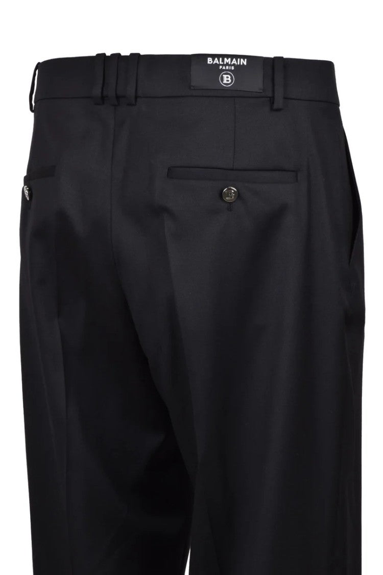 Balmain Classic Wool Trousers - Black