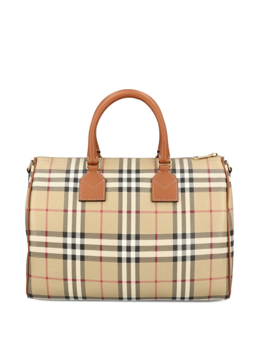 Burberry Barrel-Shaped Bag With Classic Check Pattern