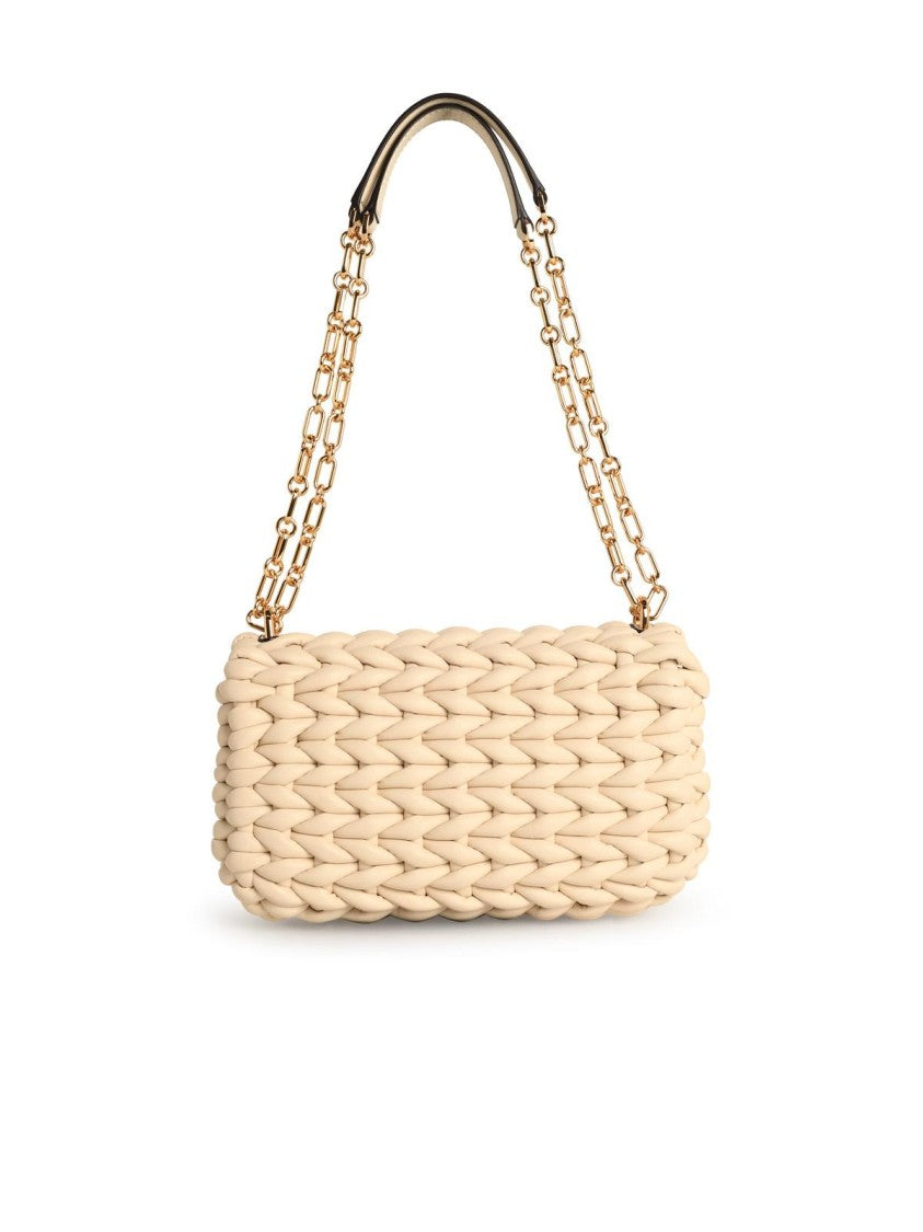 Michael Michael Kors Tribeca' Shoulder Bag In Light Cream Braided Leather
