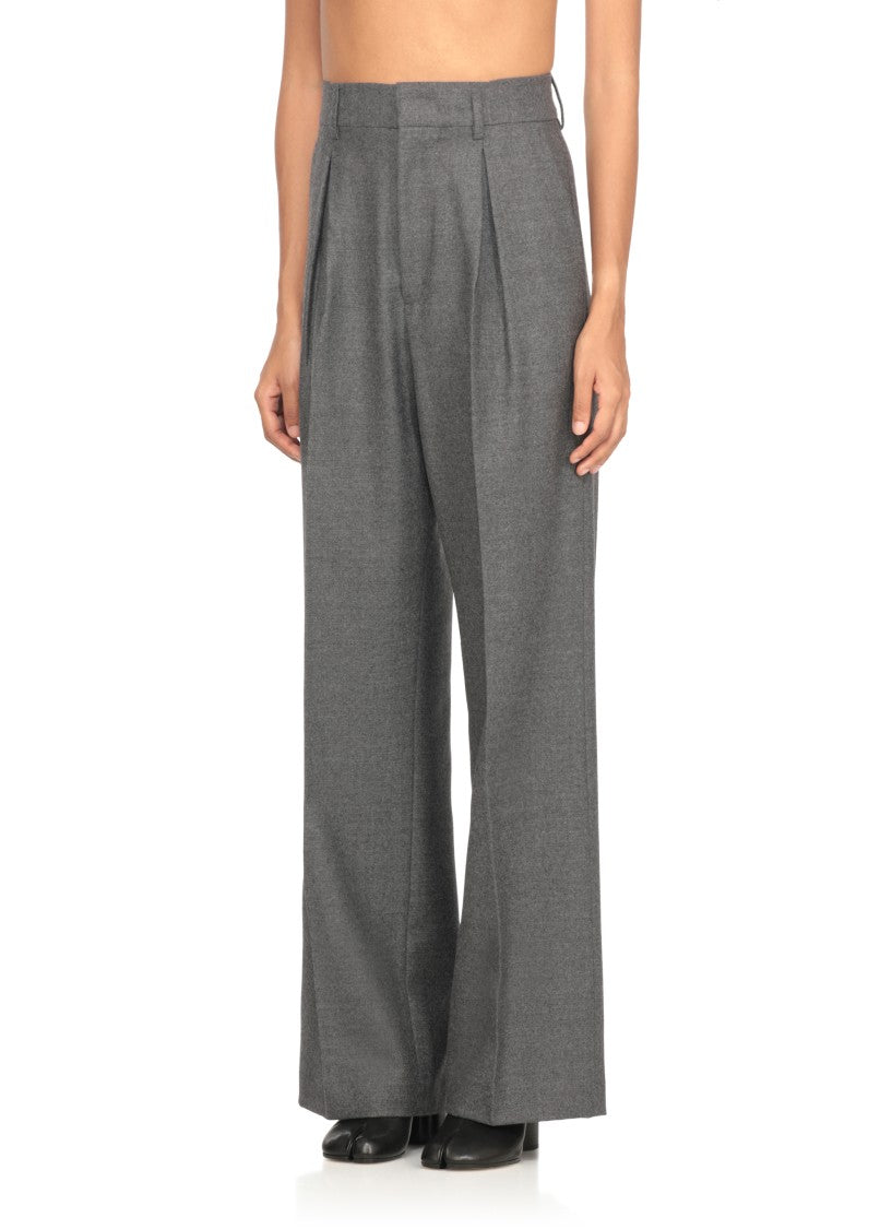 Mm6 By Maison Margiela Wool Palazzo Pants With High Waist And Tailored Fit