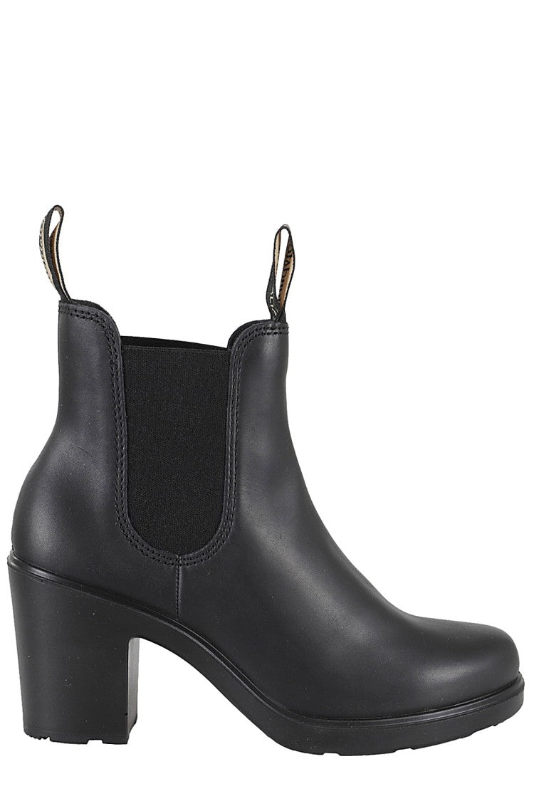 Blundstone Black Water-Repellent Leather Ankle Boots With Logo Tab