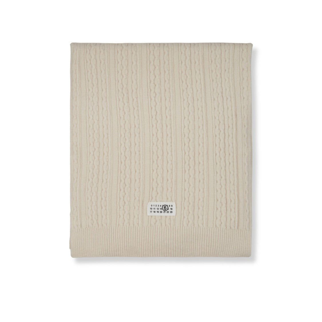 Mm6 By Maison Margiela Cable-Knit Scarf With Numeric Logo