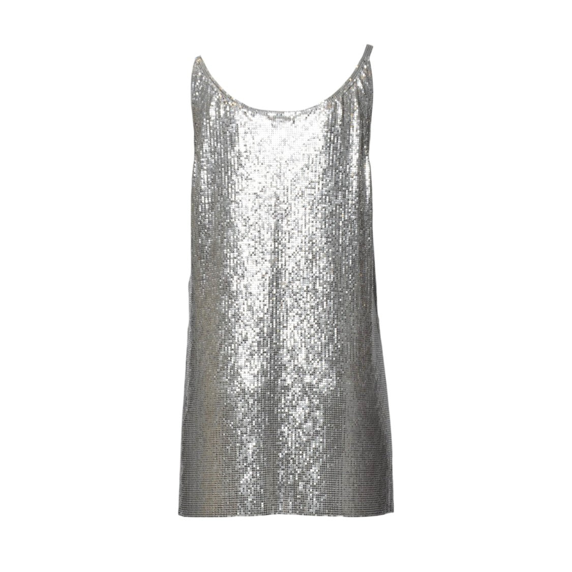 Rabanne Metallic Mesh Tank Top With Side Slits