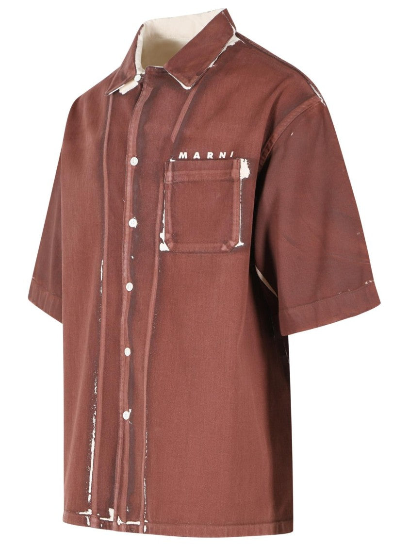 Marni Brown Cotton Shirt