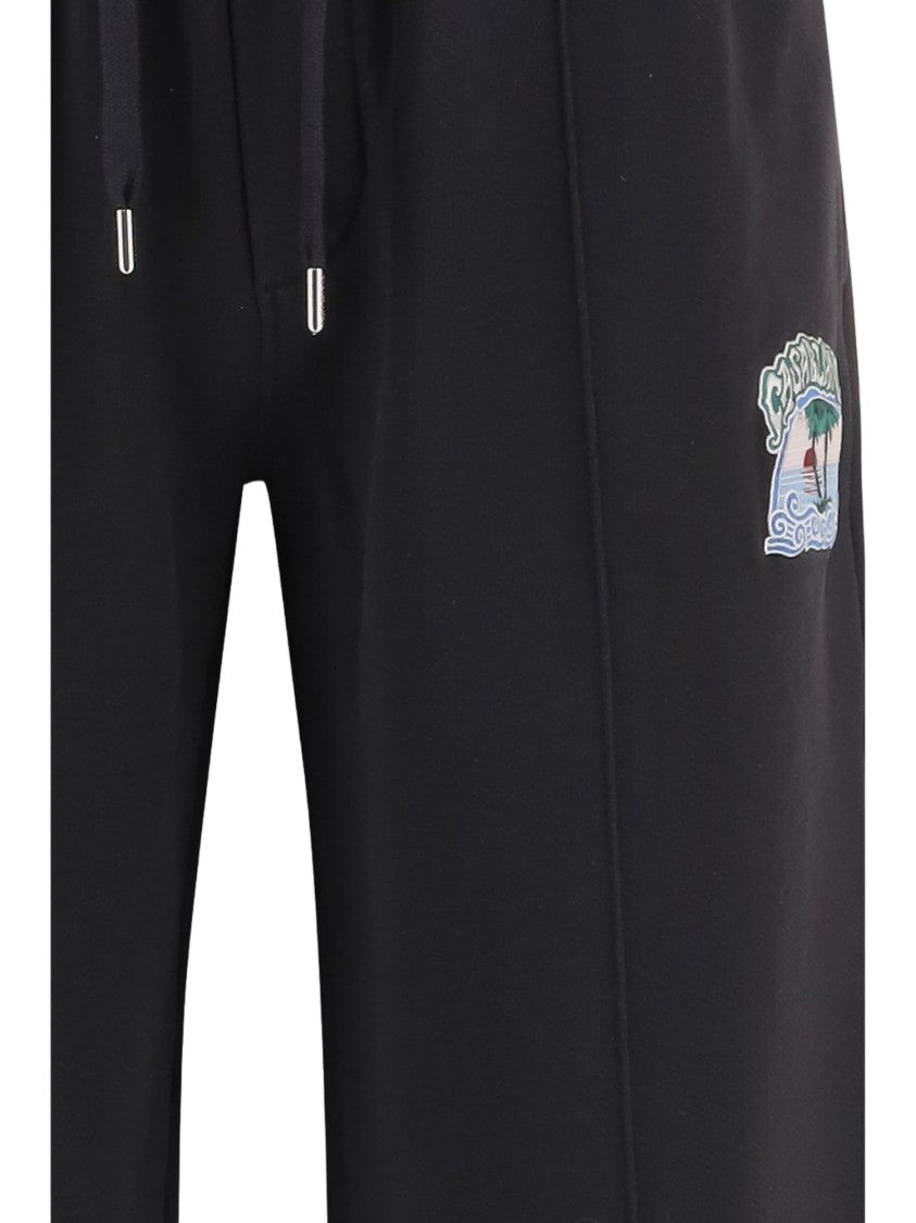 Casablanca Black Elastic Waist Cotton Pants