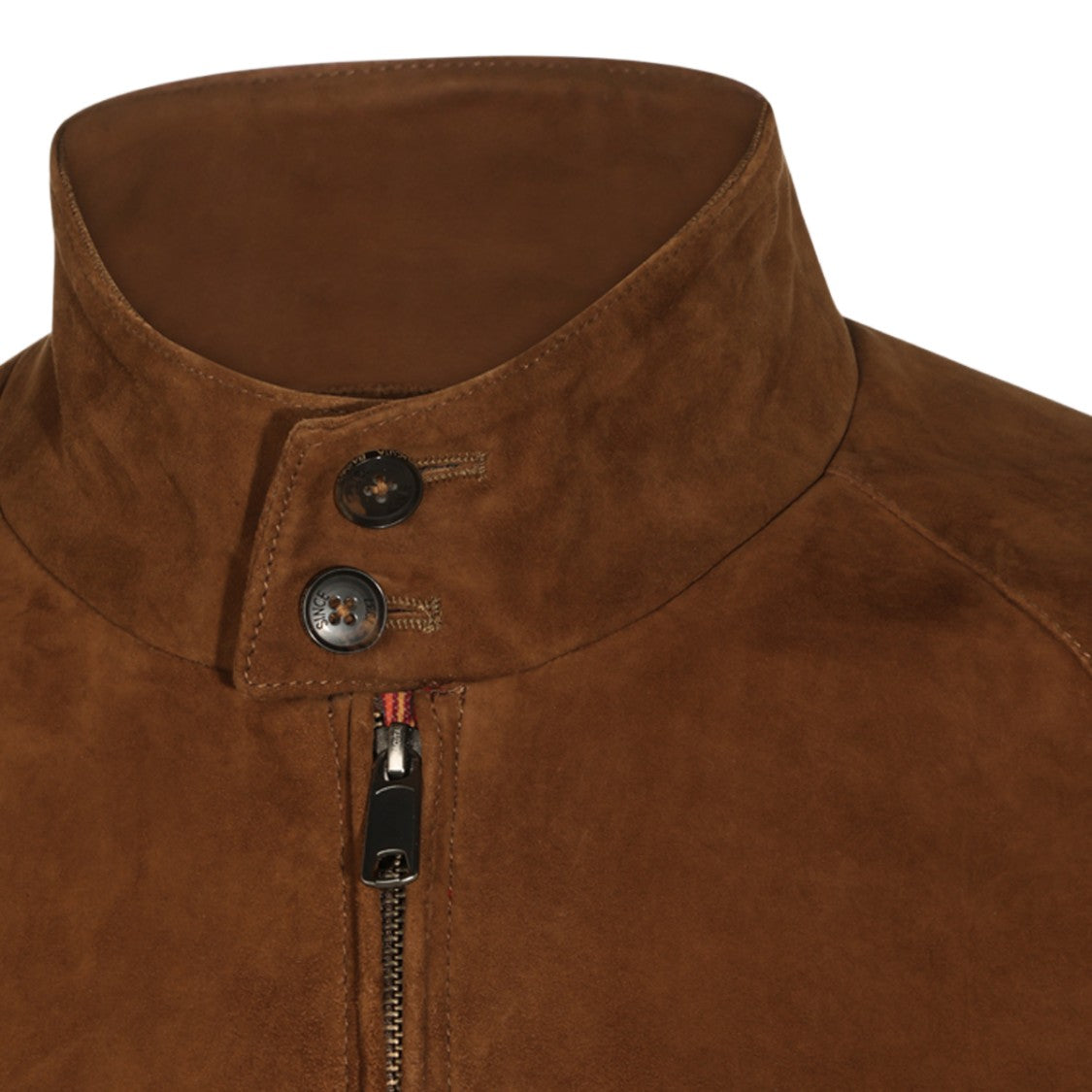 Baracuta Rich Brown Suede Jacket With Stand-Up Collar