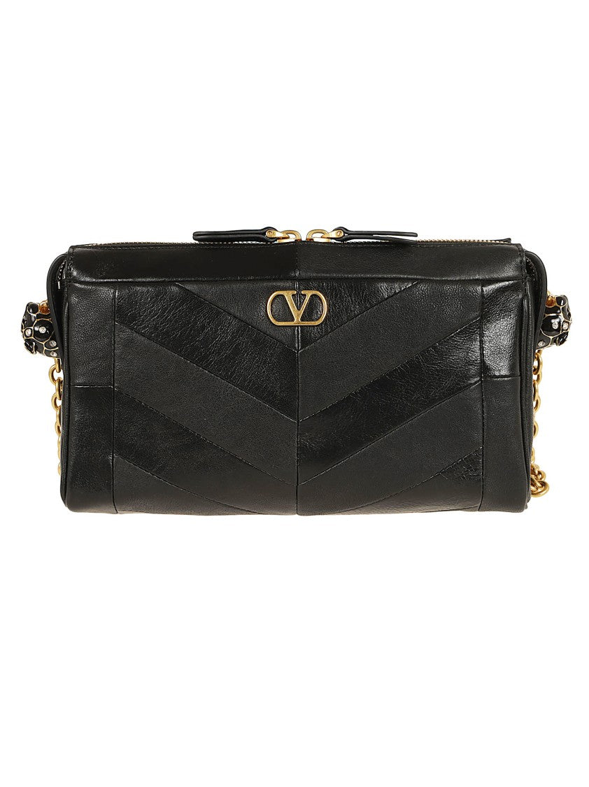 Valentino Garavani Panthea Small Suede Nappa Leather Patchwork Shoulder Bag