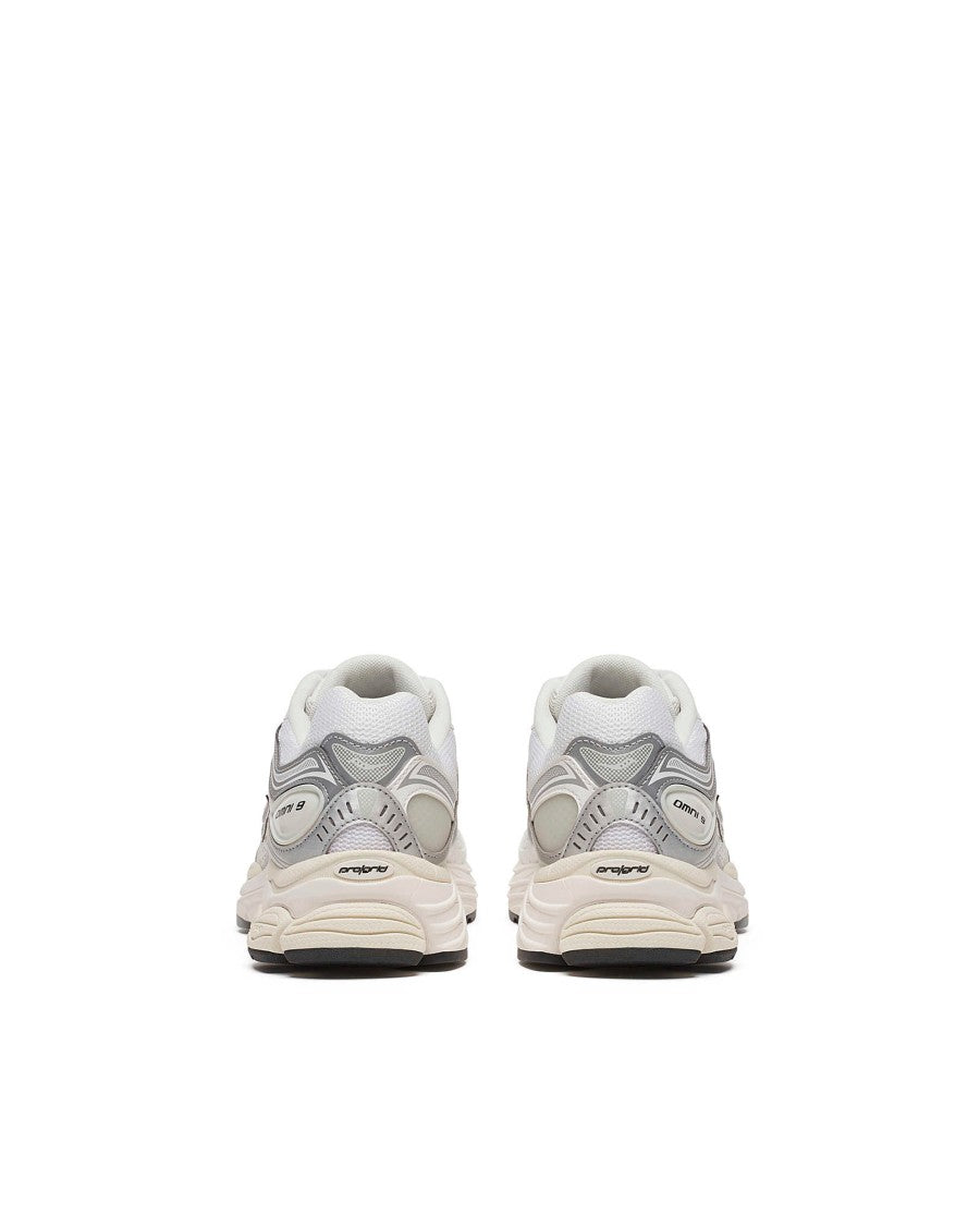 Saucony White/Silver Progrid Omni 9 Sneakers