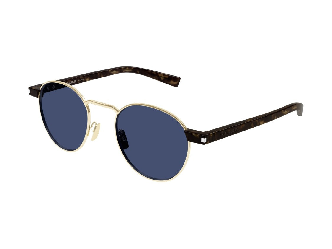 Saint Laurent Gold Sl 707 Tortoiseshell Round Sunglasses