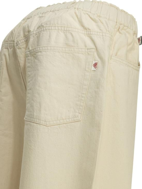 Danton Relaxed Fit Cotton Pants With Integrated Buckle Belt