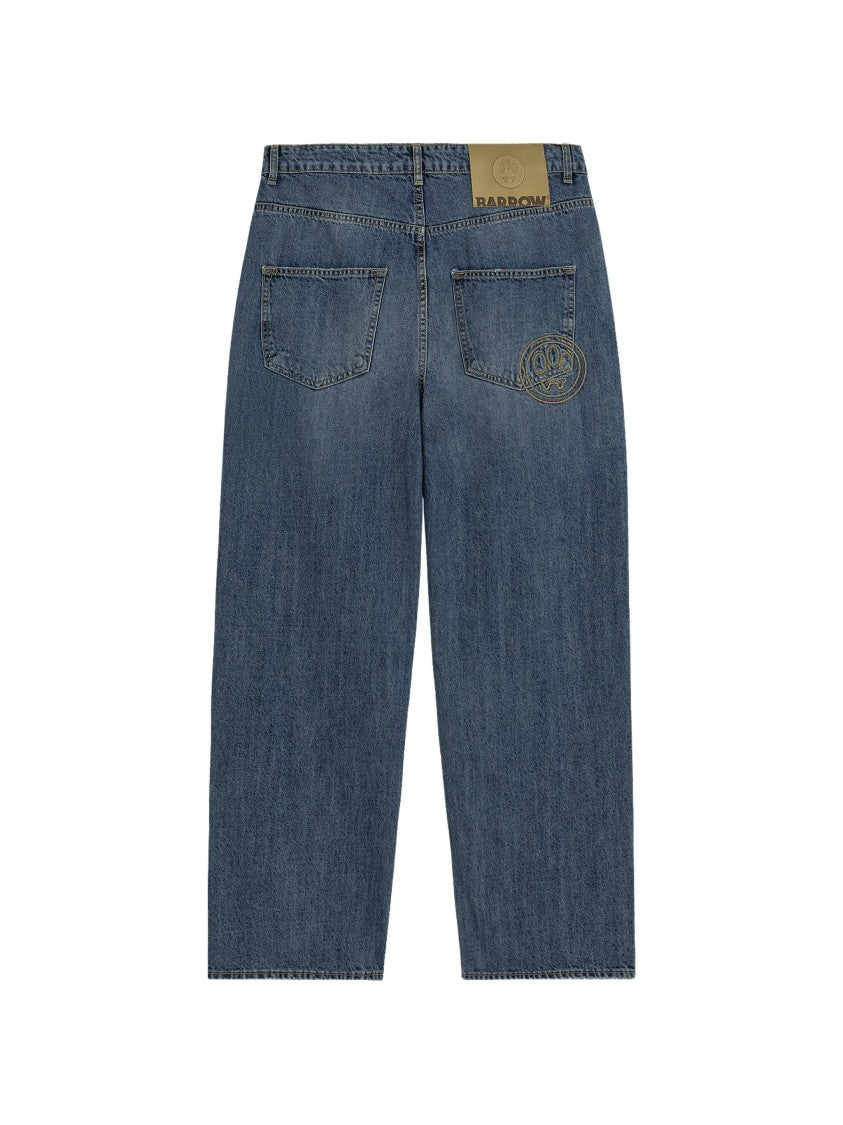 Barrow Mid-Blue Wash Straight-Leg Cotton Pants