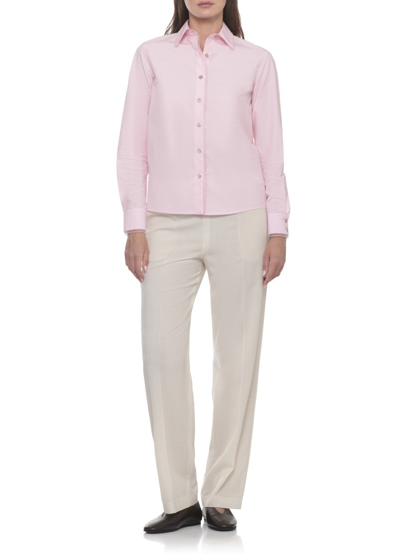 Fabiana Filippi Pink Light Point Cotton Shirt