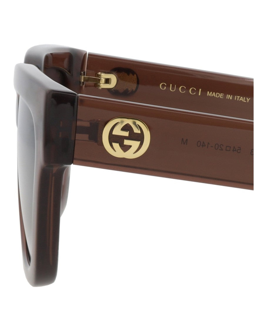 Gucci Cat Eye-Frame Injection Sunglasses With Gold Logo Accent