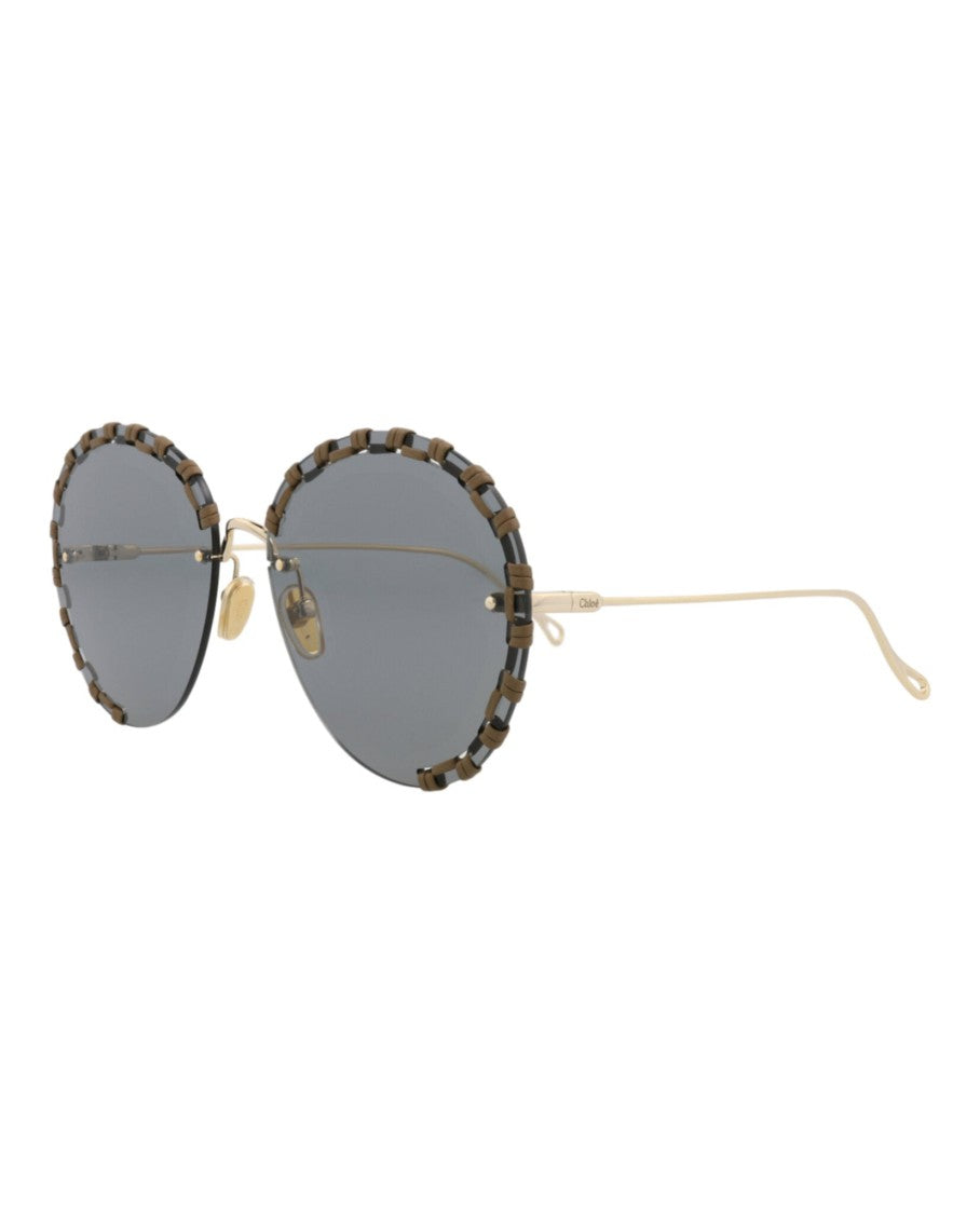 Chloé Round-Frame Metal Sunglasses