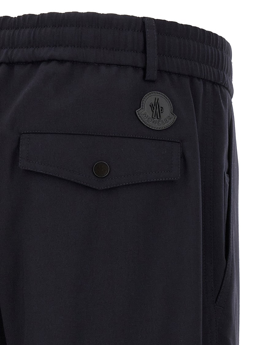 Moncler Tailored Stretch Wool Gabardine Trousers