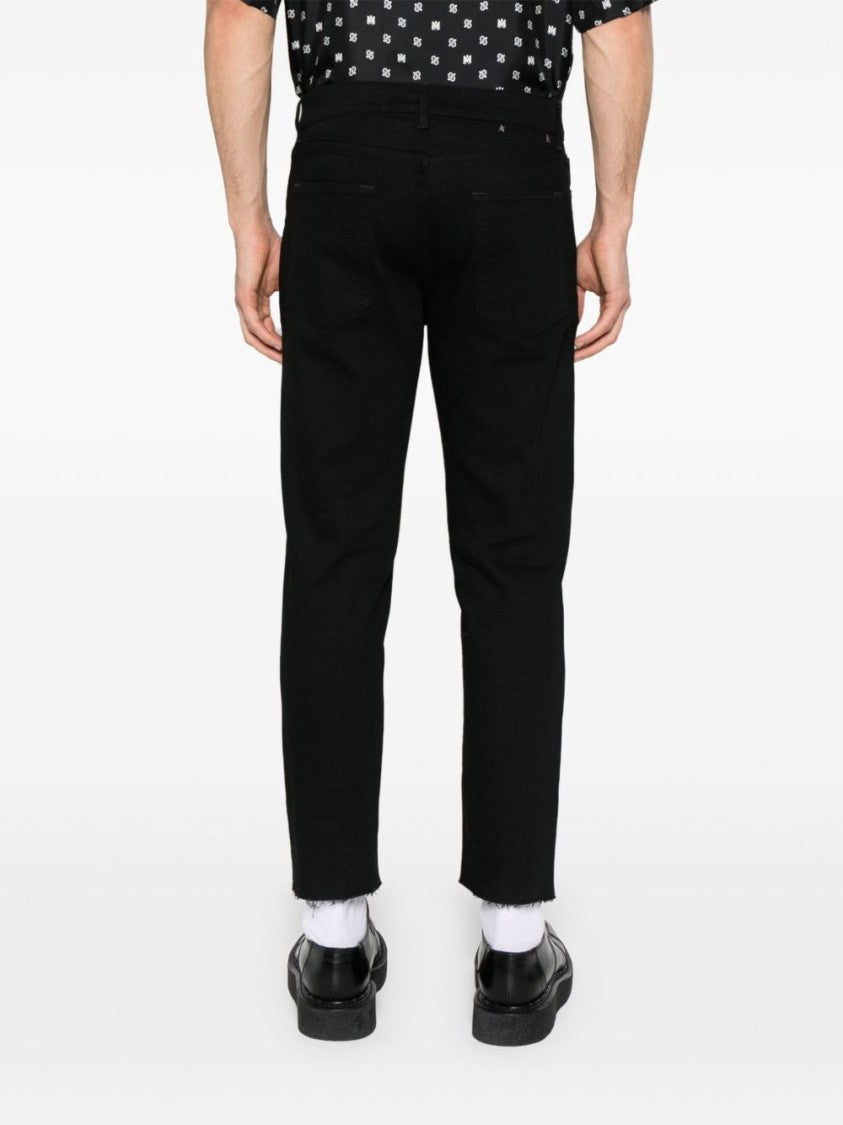Golden Goose Slim-Fit Black Stretch-Cotton Denim Jeans With Raw-Cut Hem